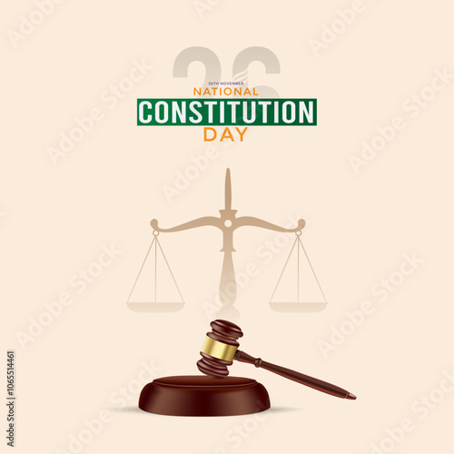 Constitution Day India, Celebration, Constitution Day - National Constitution Day, Scale of Justice and Gavel