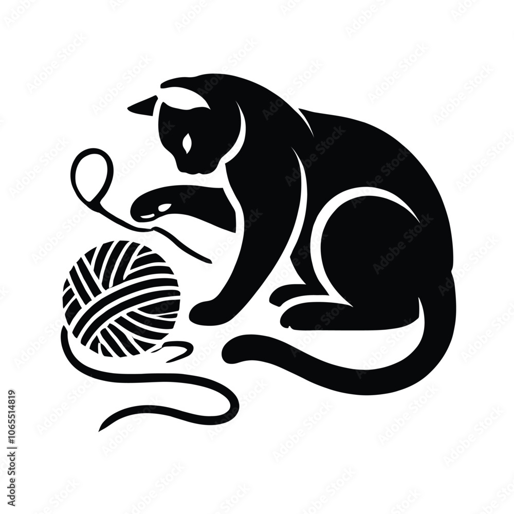 Fototapeta premium Cat and Yarn