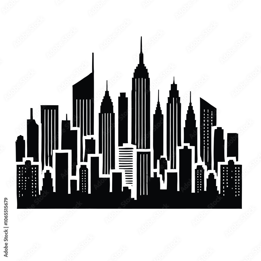 Obraz premium City Skyline Silhouette
