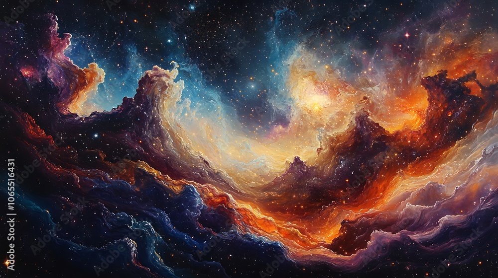 Fototapeta premium Explore the vibrant beauty of cosmic landscapes