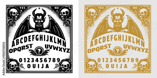 ouija board with skull