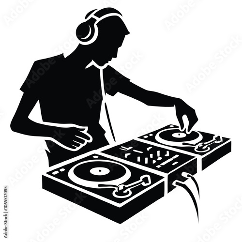 DJ Silhouette at Turntable