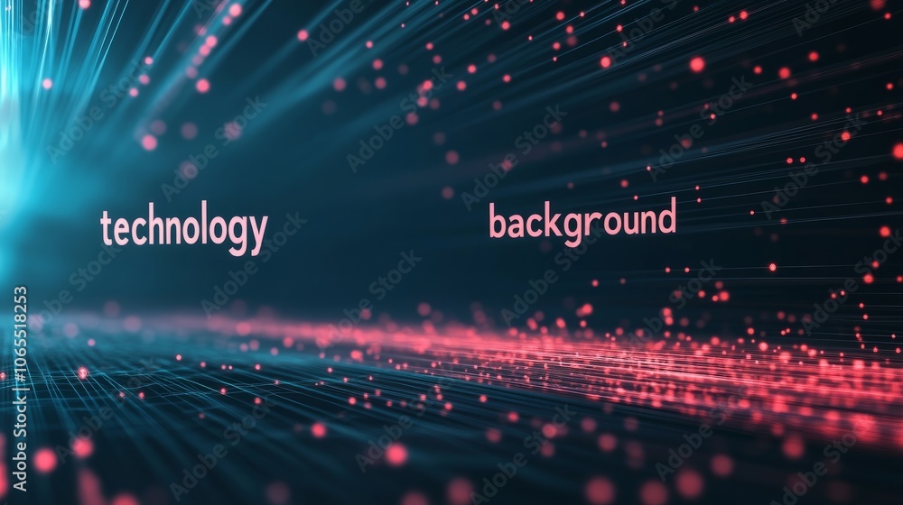 Obraz premium abstract technology particles lines mesh background. with word 