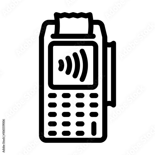 nfc payment terminal line icon vector. nfc payment terminal sign. isolated contour symbol black illustration