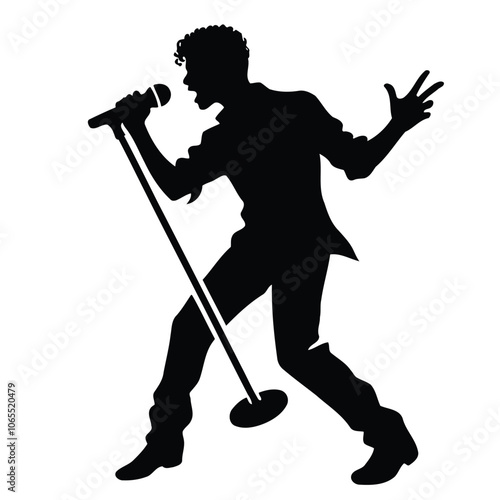 Singer Silhouette with Microphone