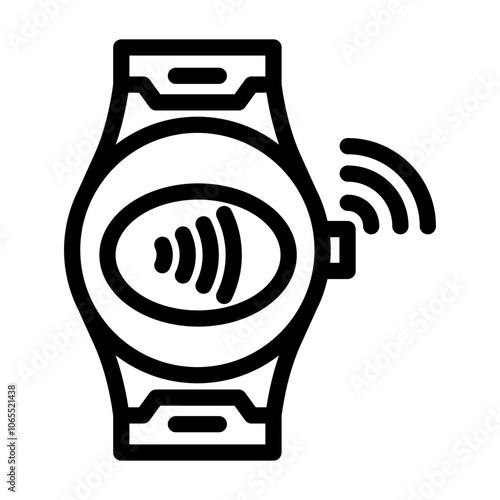 nfc smartwatch technology line icon vector. nfc smartwatch technology sign. isolated contour symbol black illustration