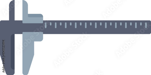 Vernier caliper measuring tool icon illustration featuring measuring scale representing the concept of measurement
