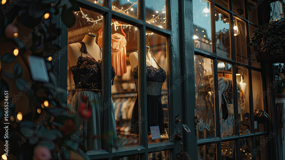 Obraz premium Elegant Lingerie Store Window Display