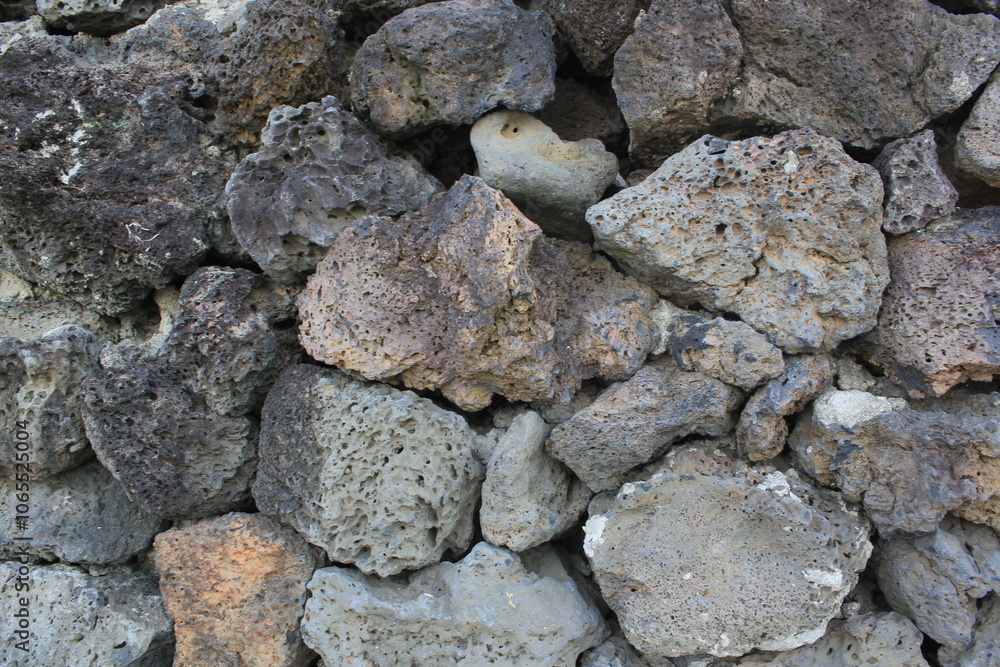 Porous rocks along the coast of Korea Porous rocks along the coast of Korea