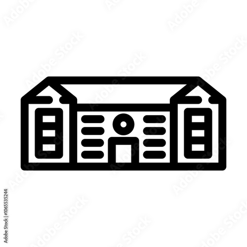 public school building line icon vector. public school building sign. isolated contour symbol black illustration