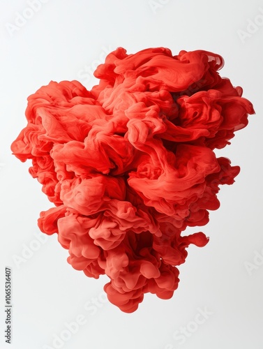 Wallpaper Mural Red Ink Forming Love Heart on White Background Torontodigital.ca