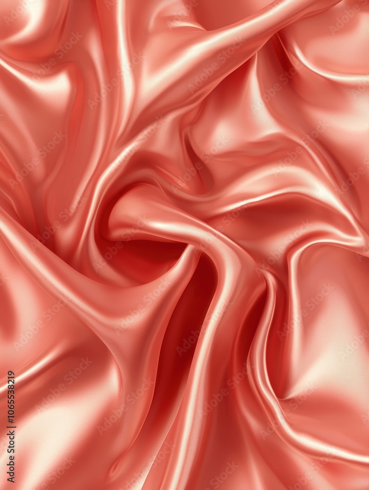 Obraz premium Elegant Satin Texture in Warm Coral Color