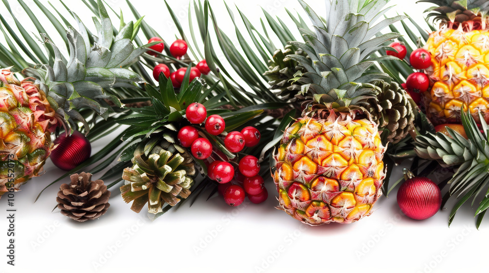 Fototapeta premium christmas tree with pineapples