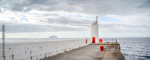 Obraz na plátně Lighthouse on the Jetty-Girvan, Scotland