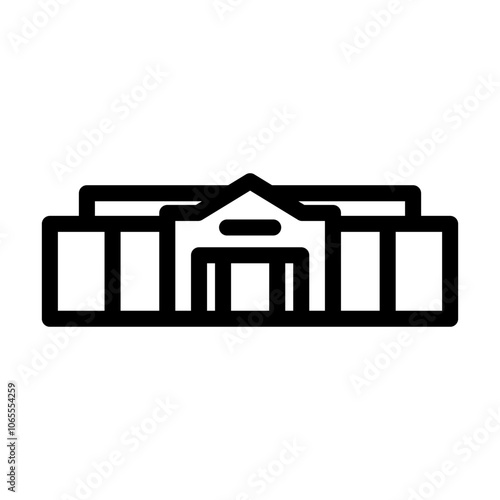 big box store shop line icon vector. big box store shop sign. isolated contour symbol black illustration