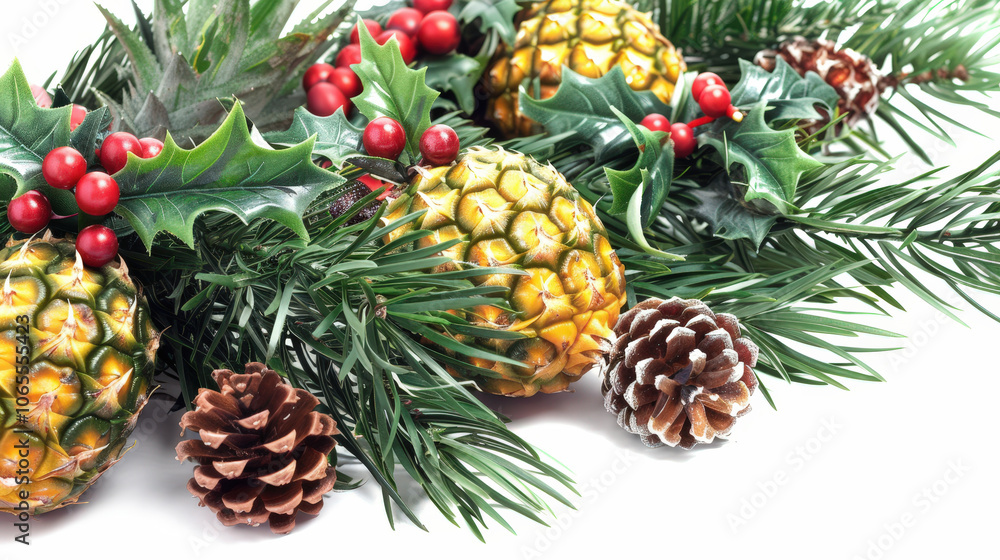 Obraz premium christmas tree with pineapples