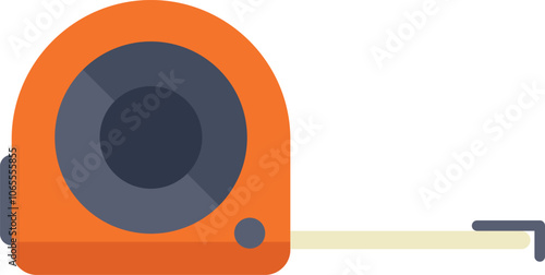 Orange measuring tape is extending into the blank space, ready for your design