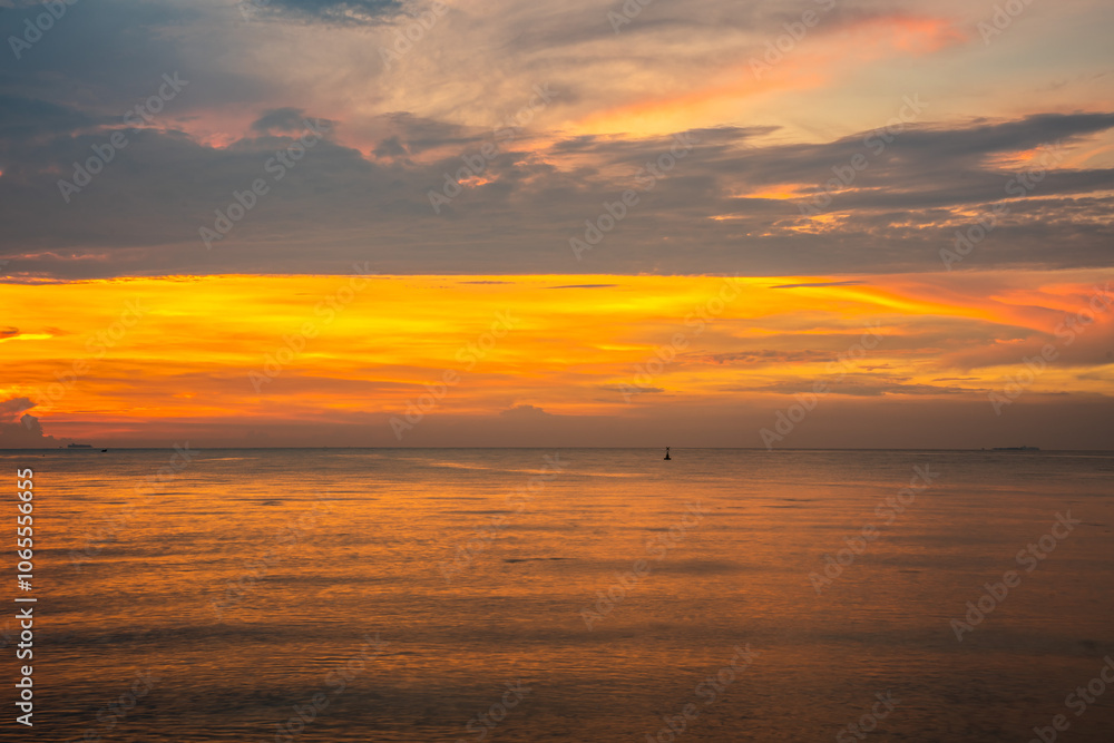 Fototapeta premium Floating buoy in the middle of the sea