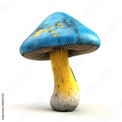 Blue-capped Mushroom with Yellow Stem photo