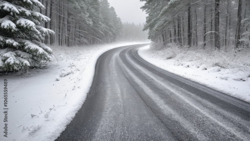 Fototapeta premium snow covered road