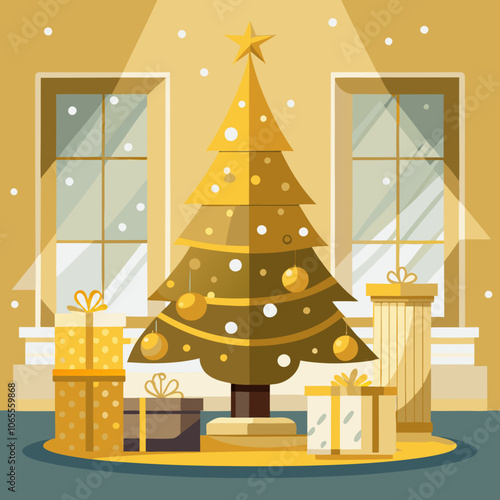 A beautifully decorated Christmas tree with vibrant ornaments and lights, creating a magical holiday scene filled with warmth.