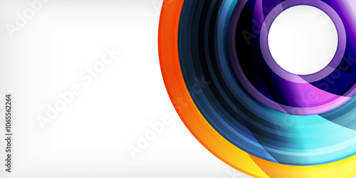 Bright colorful circles with light effects. Abstract background