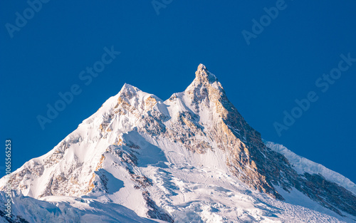 Landscape view of Mount Manaslu in Gorkha, Nepal.