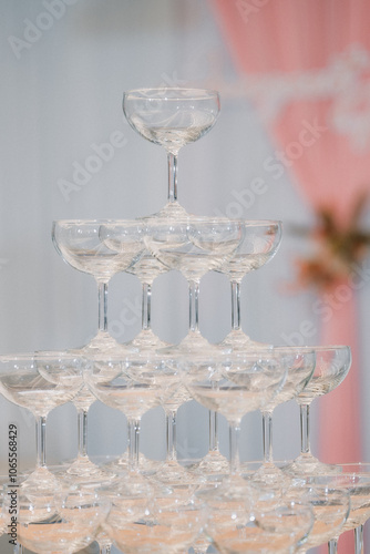 Champagne Tower for the bride and groom on their wedding day