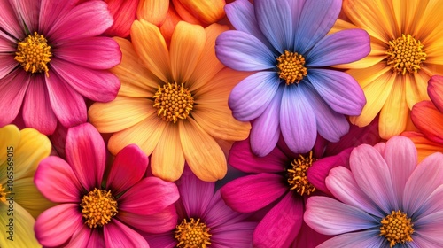 Banner design for a flower shop, featuring a bouquet of colorful, whimsical flowers like daisies and zinnias, with playful typography and vibrant colors to attract attention