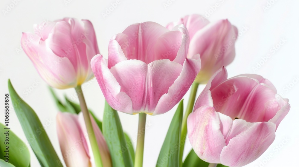 Obraz premium Pink Tulips Bouquet: Delicate Spring Flowers in Bloom