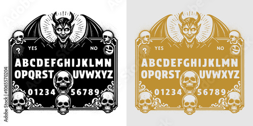 devil and skull ouija design