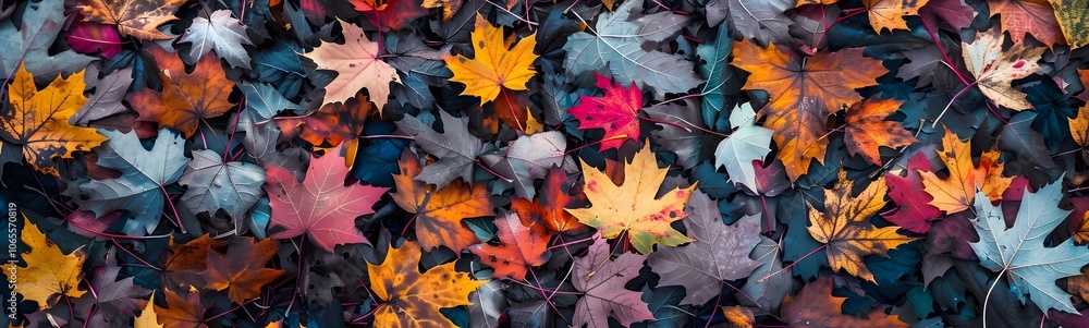 Obraz premium Autumn fall background leaf maple red pattern texture orange brown tree nature ground foliage november october dry yellow color.