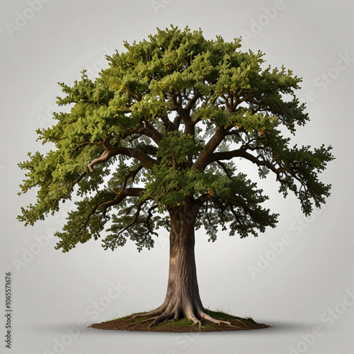 oak tree isolated on white background