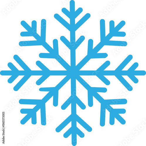 Snowflake winter clip art design on plain white transparent isolated background for card, shirt, hoodie, sweatshirt, apparel, card, tag, mug, icon, poster or badge