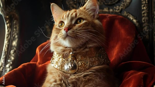 cat on the king chair