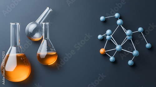 Cartoon seamless pattern of hand-drawn science symbols, including atoms and beakers, on a chalkboard background