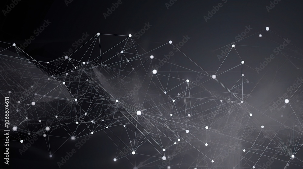 Obraz premium Dynamic Technology Network Background in Grey