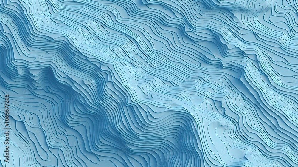 Obraz premium Abstract Blue Topographic Contour Line Background