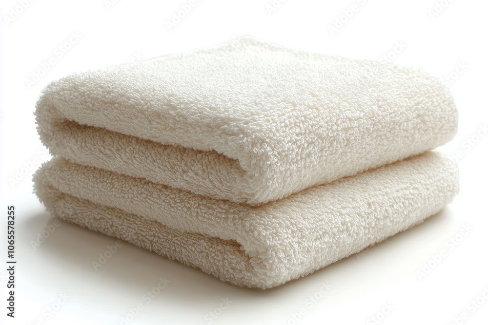 Folded White Towel - Soft and Fluffy Bathroom Towel Folded White Towel - Soft and Fluffy Bathroom Towel