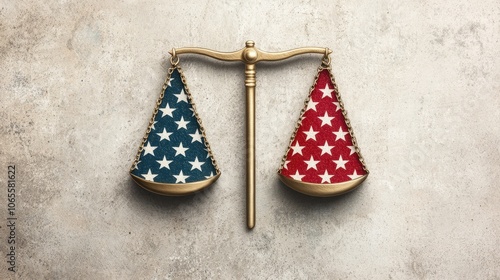 Balancing justice understanding the symbolism of the american flag in legal scales photo