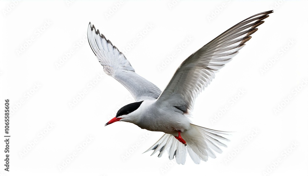 Obraz premium Arctic tern bird fly full body isolate on White background PNG