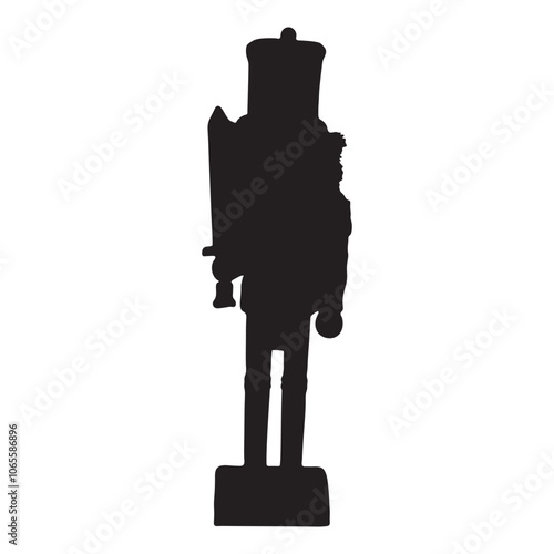 Christmas Nutcracker with sword silhouette vector illustration