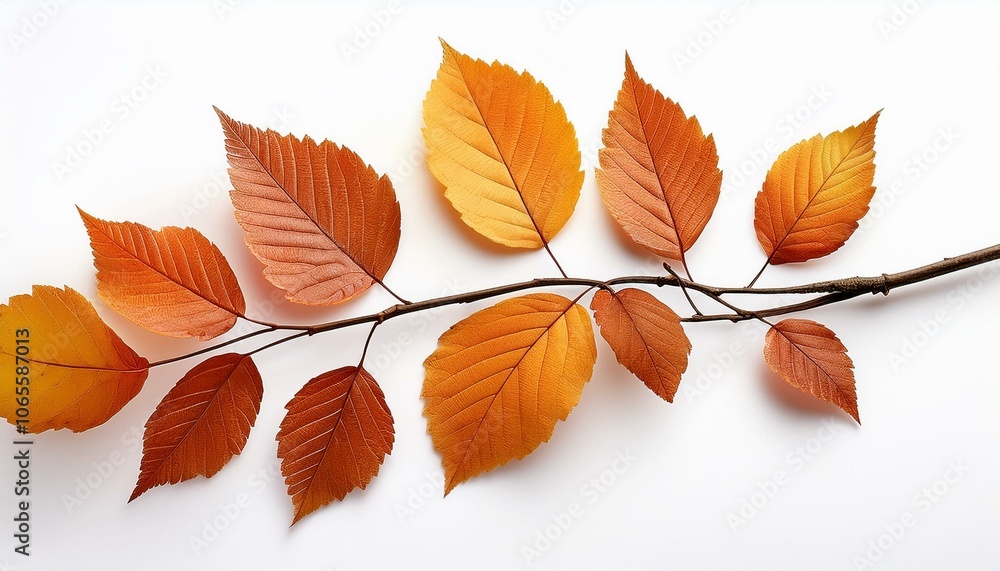 Naklejka premium Autumn branch isolate on White background