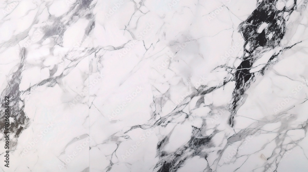 Fototapeta premium Elegant White Marble with Gray Veins Texture