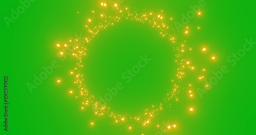 Abstract background motion glow circle on green screen 3d animation