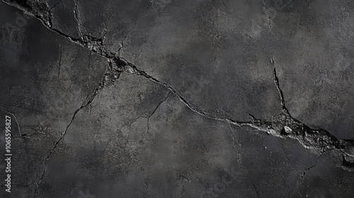 Top view of cracked concrete texture highlighting deep fissures for an aged, rustic appearance photo