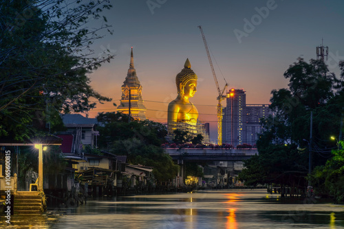 Big golden Buddha statue in Thailand