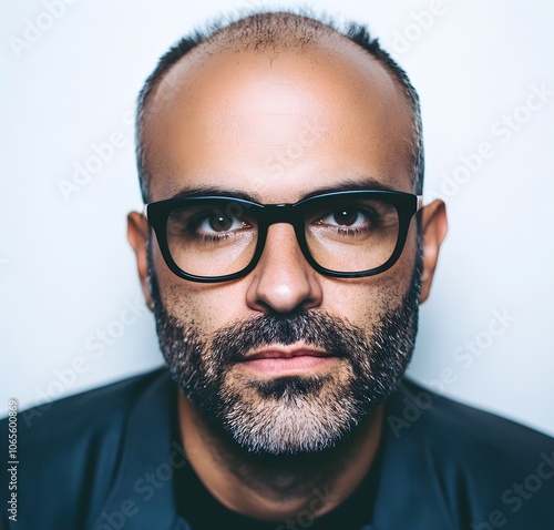 Portrait of a Man with a Beard and Glasses