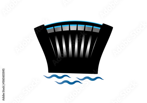 Vector embalse o presa de agua