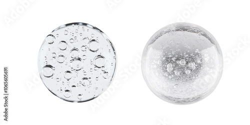 Transparent Sphere with Air Bubbles on a Transparent Background photo